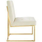 Modway Privy Gold Stainless Steel Performance Velvet Dining Chair - Gold/Ivory-Gold Stainless Steel Base