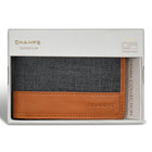 Champs - Portefeuille Center Wing en Cuir Denim - Beige/Noir-9 fentes pour cartes de crédit
