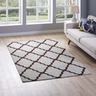Modway Marja Moroccan Trellis Area Rug - 5 ft W x 8 ft L - Brown/Grey-Tight Low Pile Weave