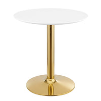 Modway Verne 28" Dining Table - Gold White-Modern Dining Table