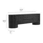 Modway Duval 71" Oval TV Cabinet - Black-Soft-Close Hinges