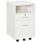 Vinsetto 2-Drawer Letter/A4 Filing Cabinet with Lock - White-Great storage to make your office, study, or bedroom tidy
