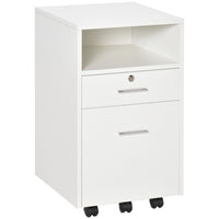 Vinsetto 2-Drawer Letter/A4 Filing Cabinet with Lock - White-Great storage to make your office, study, or bedroom tidy
