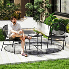 Outsunny 3-Pieces Wicker Patio Furniture Bistro Set - Black-Chairs feature a 110° backrest and 28.7" (73 cm) seat width for superb comfort 
