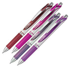 Pentel - EnerGel Rétractable Stylo à Encre Gel - 0,7mm - Pointe en Métal - Encre Rouge Chaude - Couleurs Assorties - Paquet de 4-Prise caoutchoutée permet un grand confort d’écriture et un meilleur contrôle
