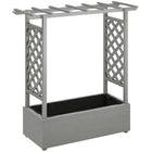 Outsunny Raised Garden Bed with Trellis with Hanging Roof & Drainage Holes-Wide hanging roof offers extra space and decoration options
