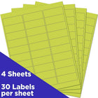 JAM Paper Mailing Address Labels - 1 x 2 5/8 - Ultra Lime Green - 4 sets of 120-2.6"h x 1"w x 1/5"d