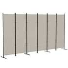HOMCOM 6 Panel Freestanding Room Divider for Home Office - Beige-Six-panel design, great for creating a personal space or dividing up large rooms
