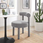 Modway Toulouse Boucle Fabric Dining Chair - Light Grey-Non-Marking Foot Pads