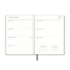 Orange Circle Studio Dots on Chai Medium Dual-Textured Weekly/Monthly Planner - 1 5.6" x 7.6" - Brown - Bilingual-Features a vegan leather cover designed with two different must-touch finishes