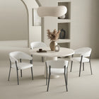 Manhattan Comfort Belle 22.4" Modern Textured Leatherette Upholstered Dining Chair - White - Set of 4-Upholstered in Luxurious Textured Leatherette with Fine Stitching