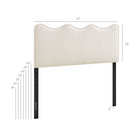 Modway Athena Stain-Resistant Performance Velvet Queen Size Headboard - Alabaster-Scalloped Wave Design