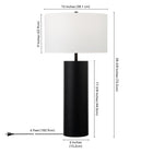 Hudson&Canal - Lampe de table York 75 cm de haut avec abat-jour en tissu - Bronze noirci/blanc-Nettoyer avec un chiffon doux et sec, sans produits chimiques agressifs ni produits de nettoyage abrasifs