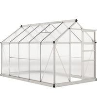 Outsunny - serre en polycarbonate 6 pi x 10 pi x 6,6 pi-Alliage d'aluminium de haute qualité et panneau en PC dans une construction solide  
