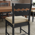 Modway - Jax Bois de chêne Chaise de salle à manger avec dossier ondulé en forme de rasoir et coussin in Lin noir-Coussinets de pied non marqués