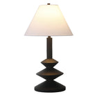 Hudson&Canal - Lampe triple gour Abilene de 71 cm de haut avec abat-jour en tissu - Noir mat/blanc-Associé à un abat-jour tambour conique en tissu blanc