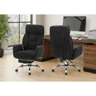 Monarch Specialties - 7273 Chaise de Bureau Ergonomique En Tissu - Noir-9
