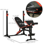 Soozier Weight Bench with Incline Bench Press Rack for Full Body Workout-Seat and backrest are padded for maximum comfort during training 