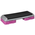 Soozier 43" Adjustable Aerobic Platform Stepper 3 Level with Risers 4” 6” 8” Cardio Fitness Trainer - Black Purple-Excellent cardio workout platform for toning, weight losing and body strengthening 