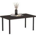 Outsunny Metal Patio Coffee Table - Brown-37.4" x 21.7" (95 x 55 cm) tabletop provides lots of space for refreshments 