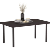 Outsunny - Table basse de patio en métal - table d'appoint d'extérieur - marron-Le plateau de table de 37,4" x 21,7" (95 x 55 cm) offre beaucoup d'espace pour les rafraîchissements 