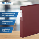 Davis Group Premium Economy Binder - Round Ring - 1" - Burgundy - 6 Pack-Round Ring, Non-Locking