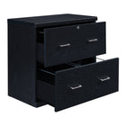 Office Star Alpine 2-Drawer Lateral File Cabinet - Black-Compatible with letter size documents