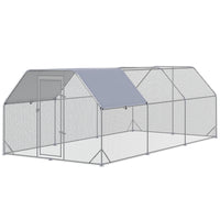 PawHut - Poulailler en métal pour 15-18 poules, enclos à poules avec toit-Le toit ombragé garde les animaux au frais, au sec, confortables et protégés de la pluie et des rayons UV 