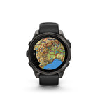Garmin - fēnix 8 – 47 mm, saphir AMOLED, titane DLC gris carbone avec bracelet en silicone noir/gris galet-Performance de la batterie : jusqu'à 10 jours en mode montre intelligente ; jusqu'à 28 heures en mode GPS