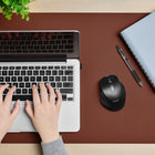 Staples Tech Wireless Ergonomic Curved Optical USB Mouse - Black-Textured side grips to comfortable handling