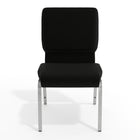 Flash Furniture HERCULES Series 18.5"W Stacking Church Chair in Black Fabric - Silver Vein Frame-16 Gauge Steel Frame