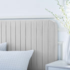 Modway Celine Channel Tufted Performance Velvet Twin Platform Bed - Light Grey-Assembly Required