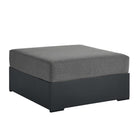 Modway - Tahoe Terrasse extérieure Aluminium revêtu en poudre Ottoman in Charbon de bois gris-Ottoman extérieur patio