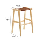 Modway - Saoirse Cuir Tabouret de bar en bois - Brun naturel - Ensemble de 2-Conception du tressage en panier
