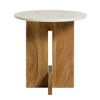 Modway Tarin Acacia Wood and Marble Side Table - Natural-Assembly Required