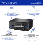Brother - MFC-T580DW Imprimante tout-en-un à jet d’encre couleur sans fil INKvestment Tank assortie de 3 ans d’encre-Gestion à distance avec Brother Mobile Connect
