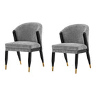 Manhattan Comfort - Lot de 2 chaises de salle à manger modernes Ola 54,5 cm en tissu chenille gris-Chaise de salle à manger moderne pour salle à manger et usage de chaise de travail