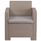 Flash Furniture Chaise en fausse rotin gris clair avec coussin gris clair tout temps-Chaise d'extérieur contemporaine