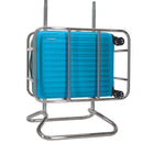American Tourister 19" Rejoy Carry-on Luggage - 360-Degree Spinner - Azure Blue-Elastic cross-straps help secure the contents
