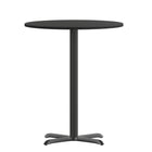Flash Furniture 30" Round Black Laminate Table Top with 22" x 22" Bar Height Table Base-Bar Height Hospitality Table