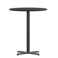 Flash Furniture – Table bistro ronde en stratifié noir de 30 po avec base de 22 x 22 po (XURD30BKT2222B)-Table d'hospitalité à hauteur de bar