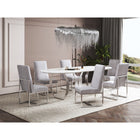 Manhattan Comfort - Lot de 2 chaises de salle à manger modernes Element 19,68 po en velours gris-Garantie limitée du fabricant de 30 jours