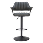 Zuo Erret Barstool - Grey-Plush and durable faux leather fabric