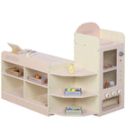 Qaba Kids Grocery Store Playset with Cash Register, Vending Machine - Pink-Integrated design with accessories sparks imaginative play away from screens 