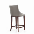 Manhattan Comfort Shubert 22.64" Modern Leatherette Upholstered Barstool - Dark Taupe - 3 Pack-Made to Last. Commercial Grade Product
