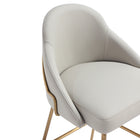 Manhattan Comfort Gracie 22" Modern Leatherette Upholstered Counter Stool - Stone and Gold - 2 Pack-Features High Density Foam Filled For Comfort and Durability. 