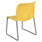 Flash Furniture HERCULES Series Full Back Contoured Stack Chair with Grey Powder Coated Sled Base - Yellow-Polypropylene Material