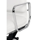 Plata Import - Alark chaise de bureau capitonnage en cuir PU cadre en métal à dossier bas, Blanc-Asiaque 20 po x 23 po; Retour 20 H