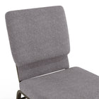 Flash Furniture - Chaise d'église de la série HERCULES de 18,5 po de largeur en tissu gris avec étagère à livres-Étagère à livres en acier