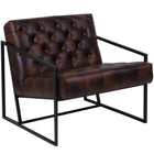 Flash Furniture HERCULES Madison Series Bomber Jacket LeatherSoft Tufted Lounge Chair-Transitional Style